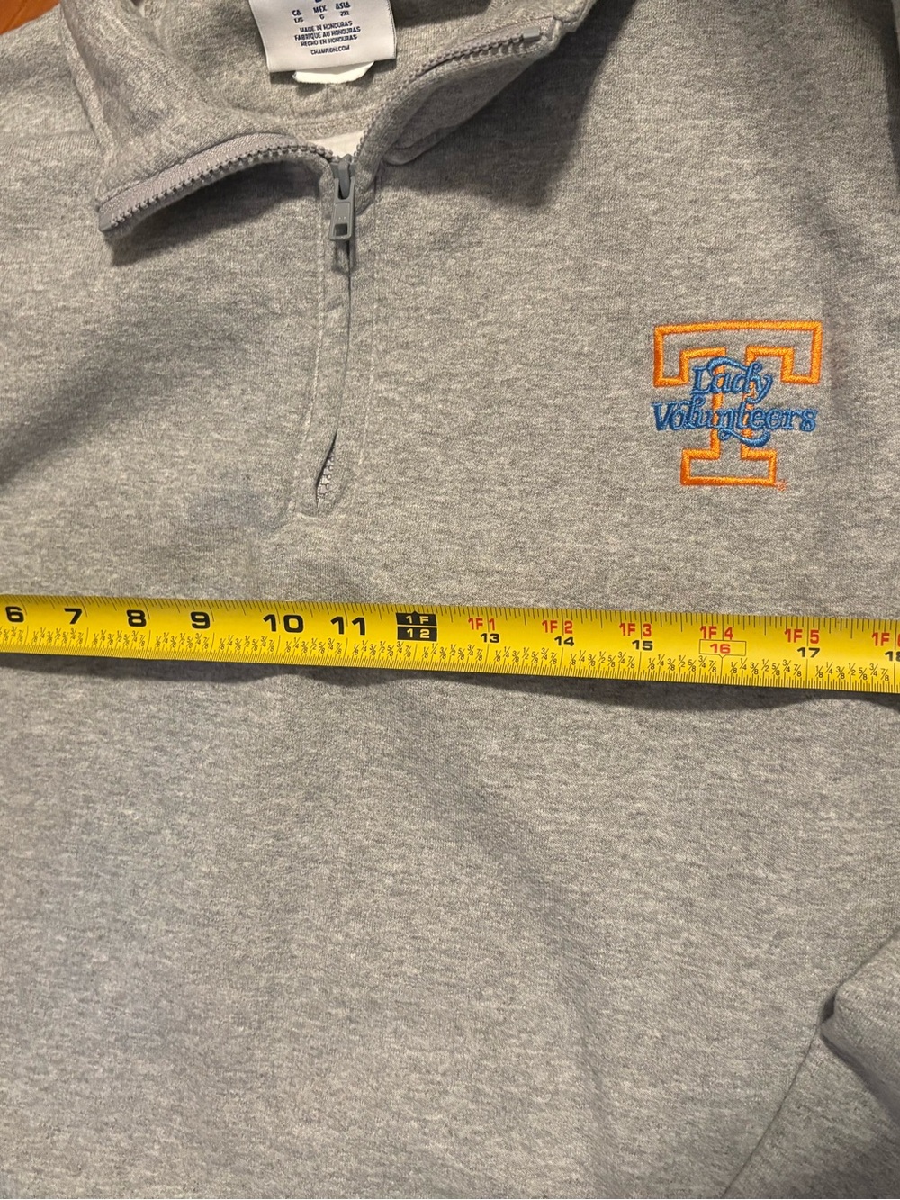 Champion Tennessee Lady Volunteers‎ Quarter Zip Pullover Heather Gray L (1398)